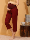 Pregnancy Lounge Capri Pants- Burgundy