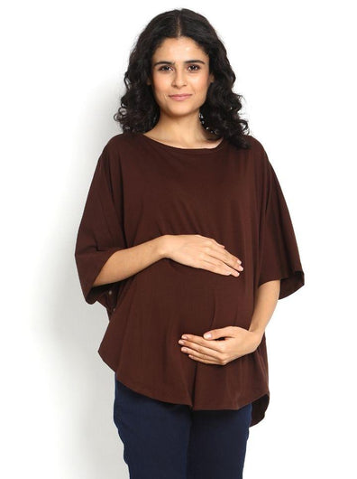 Maternity/Feeding Cover Poncho- Brown