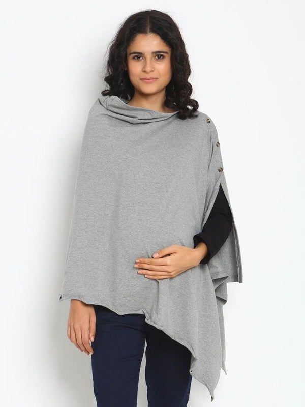 Mama Luxury Poncho/Scarf Maternity & Nursing Cover in Mocha