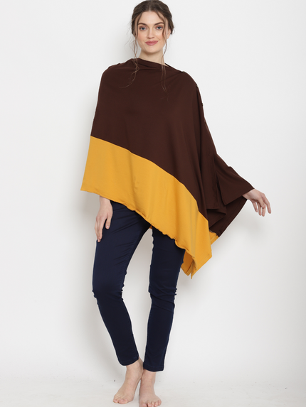6-in-1 Nursing Cover- Brown/Mustard