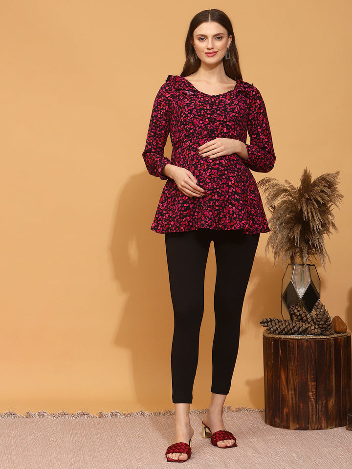 High-rise Maternity Jeggings- Black