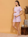 Maternity Shorts with T-shirt Set- Purple