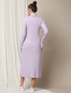 Zipless Maternity Dress with Slit- Purple