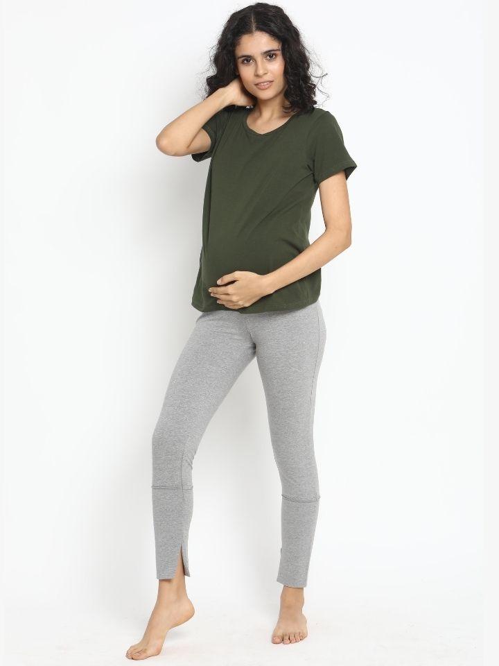 Plus Size Maternity Cropped Leggings