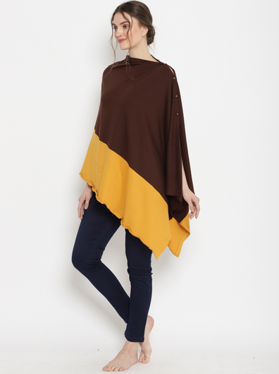 6-in-1 Nursing Cover- Brown/Mustard