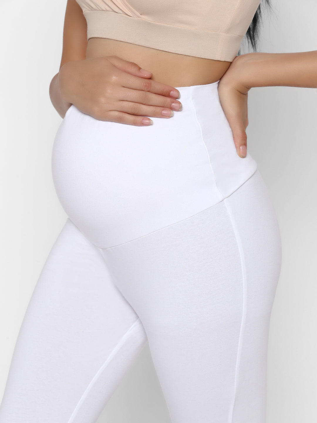 Buy Plus Size Maternity White Churidar Leggings