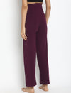 High Waist Wide-leg Maternity Pants- Purple