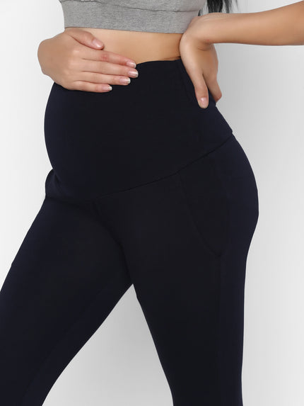 Maternity T-shirt & Joggers Set- Yellow/Blue