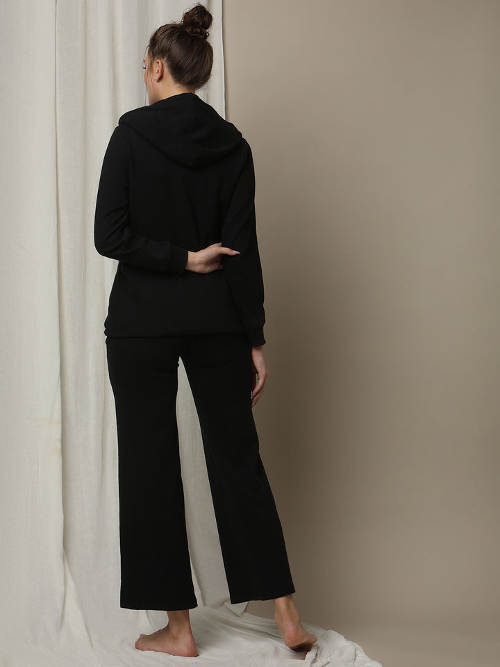 2pc. Maternity Rib-Knit Hoodie + Pyjama Set
