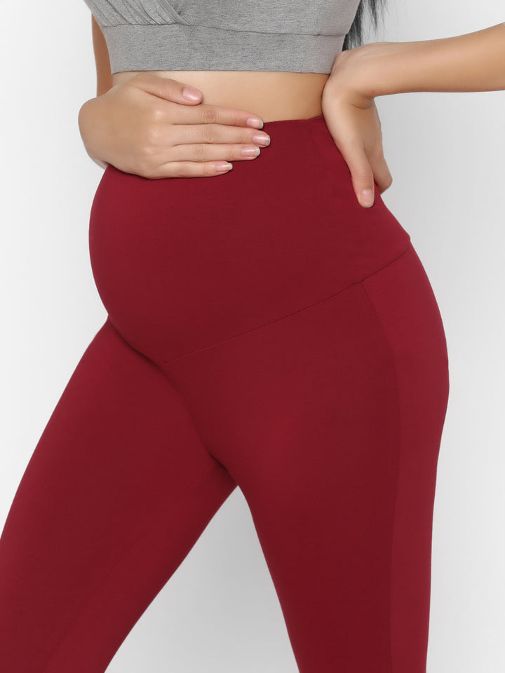Maroon Maternity Leggings