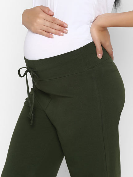 Green Maternity Pants With Drawstring