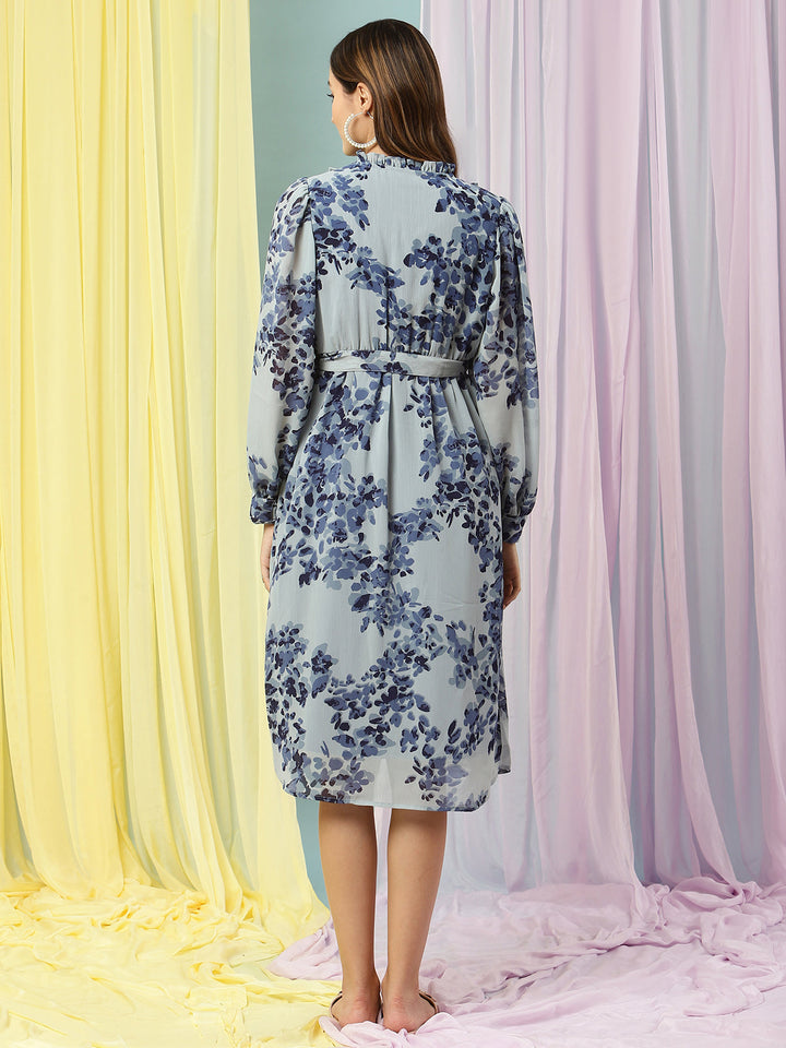 Blue Ruffle Feeding Dress