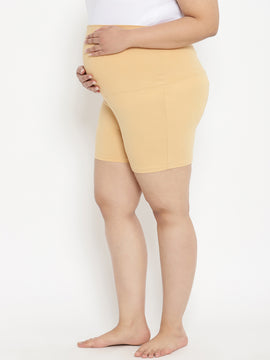Plus size maternity over belly shorts