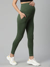Cotton Maternity Leggings- Green