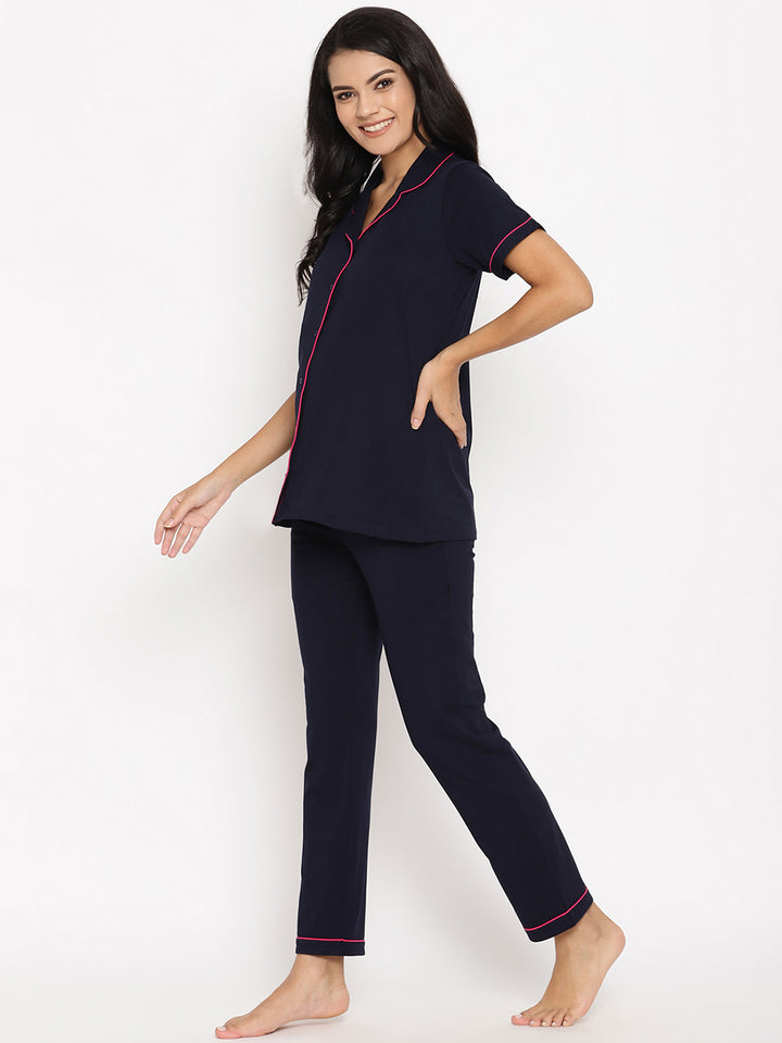 Nursing Notch Collar Pajama Set