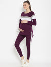 2pc. Maternity Activewear T-Shirt & Leggings Set- Purple