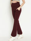 High-rise Bootcut Maternity Pants- Wine Berry