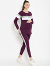 2pc. Maternity Activewear T-Shirt & Leggings Set- Purple