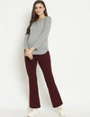 High-rise Bootcut Maternity Pants- Wine Berry