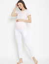 Straight-Leg Maternity Pants- White