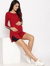 Maternity Active Shorts Set- Maroon