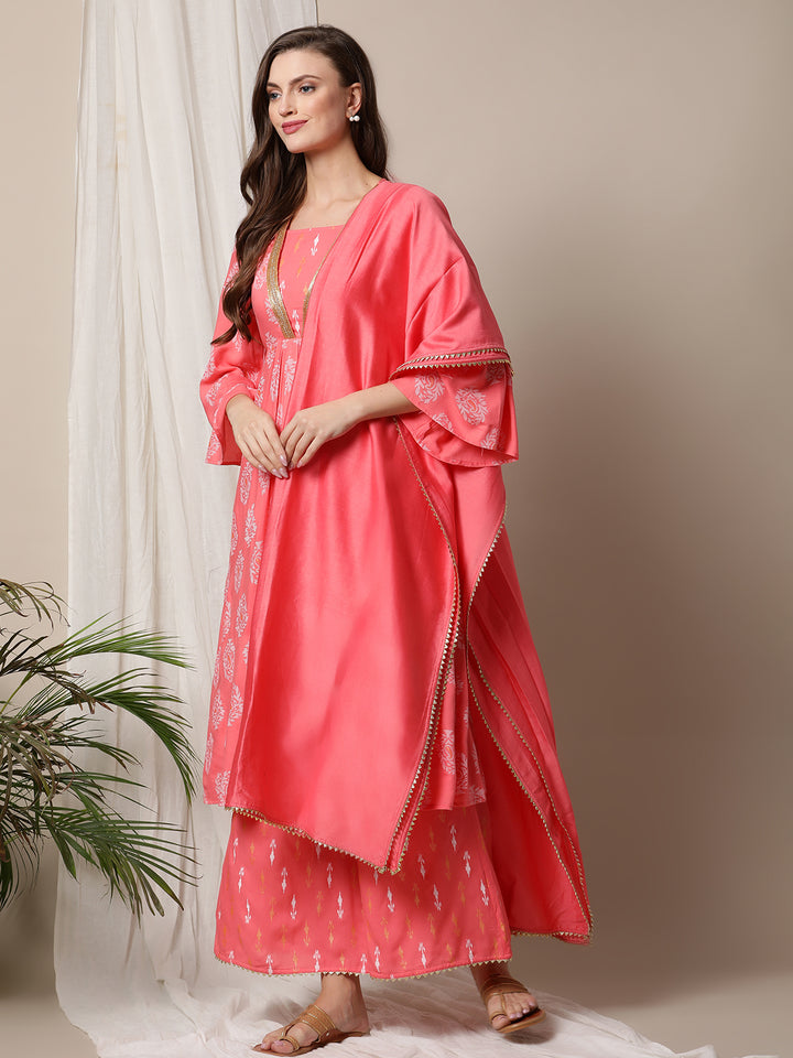 3pc. Maternity Zipper Kurta + Palazzo Set