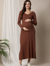 Maternity Ribbed Knit Maxi Dress