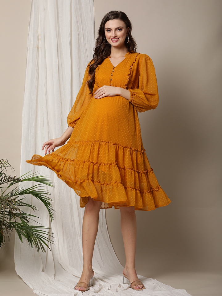Tiered Maternity Dress