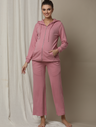 2pc. Maternity Rib-Knit Hoodie + Pyjama Set