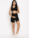 Maternity Double Layered Shorts- Black