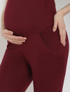 Cotton Maternity Leggings- Wine Berry
