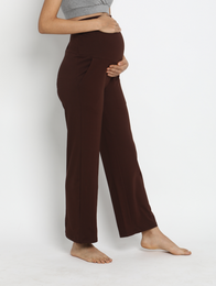 Cotton Knit Wide-Leg Maternity Pants