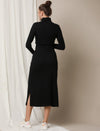 Black Maternity Rib Knit Dress