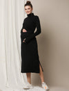 Bodycon Maternity Zipless Dress- Black
