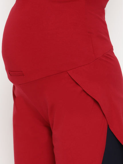 Maternity Active Shorts Set- Maroon