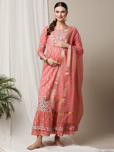 Maternity Kurta With Sharara Set