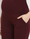 High-rise Bootcut Maternity Pants- Wine Berry