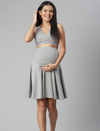 Maternity Adjustable Flared Skirt - Grey