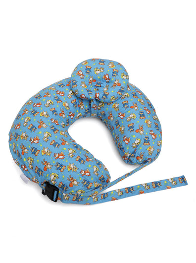 Feeding Pillow with Adjuster & Baby Head Pillow- Blue