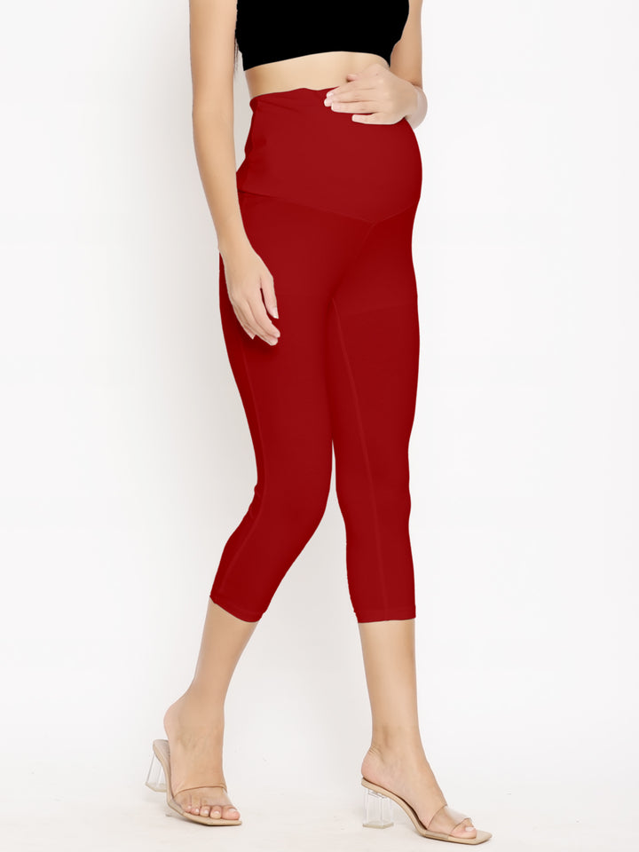 Red Maternity Capri