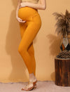 Cotton Maternity Leggings- Mustard
