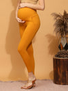 Cotton Maternity Leggings- Mustard