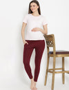 Cotton Maternity Leggings- Wine Berry