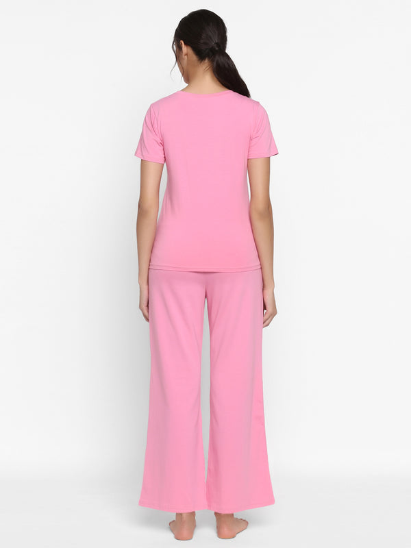 Pink Maternity Tee & Pajama Se
