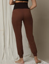 Stretchy Rib Maternity Jogger Pants- Brown