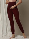 2pc. Maternity Hoodie & Jogger Lounge Set- Burgundy