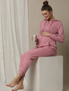 2pc. Maternity Hoodie & Jogger Lounge Set- Pink
