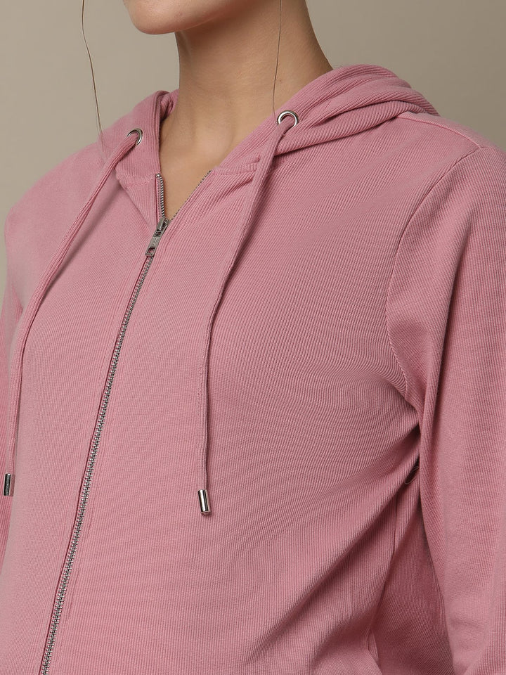 2pc. Rib-Knit Maternity Hoodie + Jogger Set