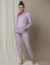 2pc. Maternity Hoodie & Jogger Lounge Set- Purple
