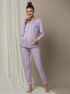 2pc. Maternity Hoodie & Jogger Lounge Set- Purple